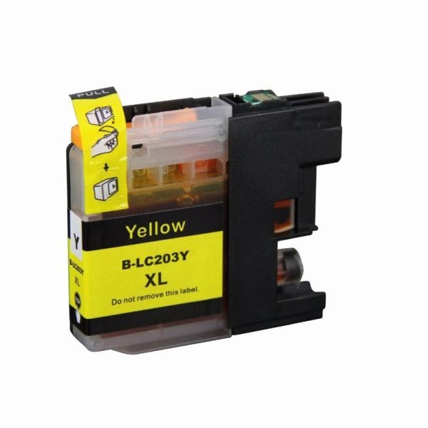 A Replacement Yellow Ink Cartridge for Brother LC203 XL, LC201, LC205 XXL